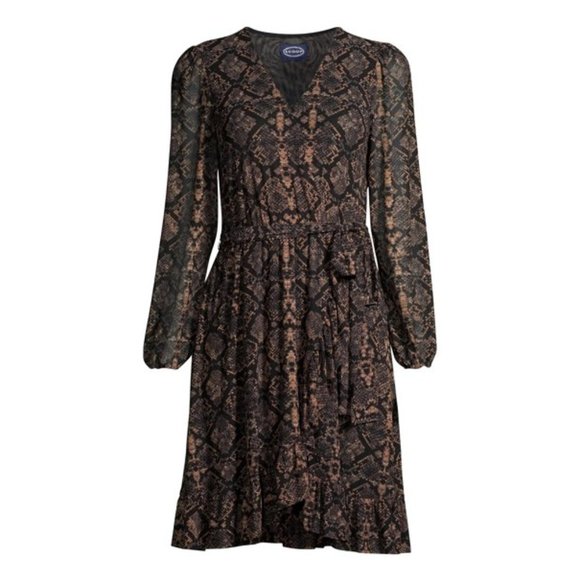 Scoop Printed Mesh Wrap Dress - XS - Picture 2 of 4